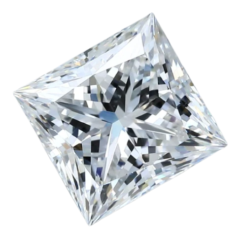 4.02 Carat D SI1 Princess Natural Diamond For Discount