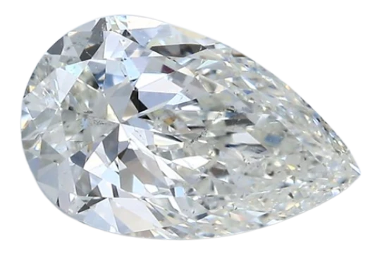 2.01 Carat I SI2 Pear Natural Diamond For Sale