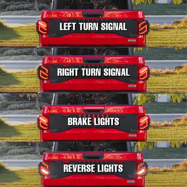 Xprite LED Tail Light Assembly Savage Series Jeep Gladiator JT (2020-2022) Black Smoke Cheap